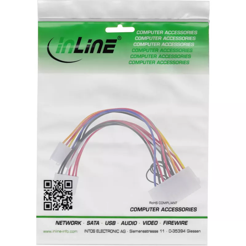 InLine ATX Power Adapter kabelis / Classic P8/P9 AT Mainboard Connector 0.20m