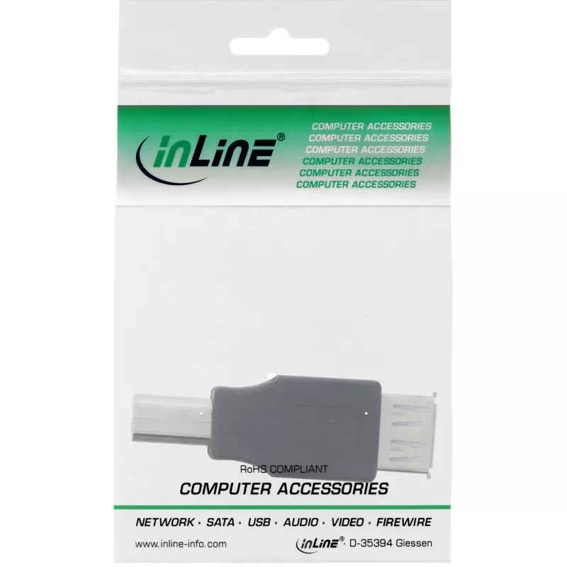USB 2.0 adapteris A tipo lizdas / B tipo kištukas InLine 33442