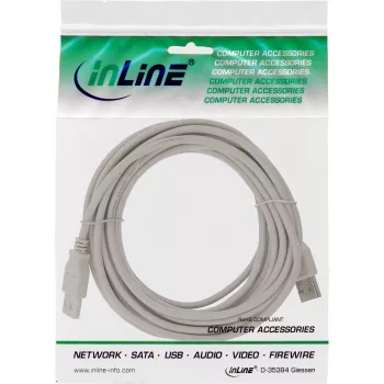 USB 2.0 laidas Type A vyriškas / vyriškas smėlio spalvos 1m InLine 34310H