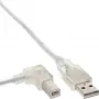 InLine USB 2.0 laidas kairiuoju kampu A tipo kištukas / B tipo kištukas permatomas 2m