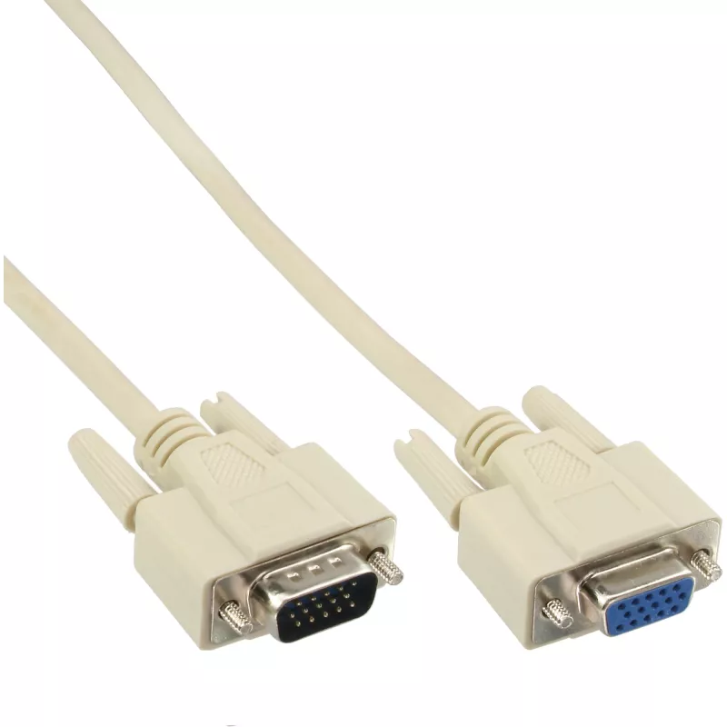 InLine VGA laidas 15 HD kištukas / lizdas smėlio spalvos 3 m
