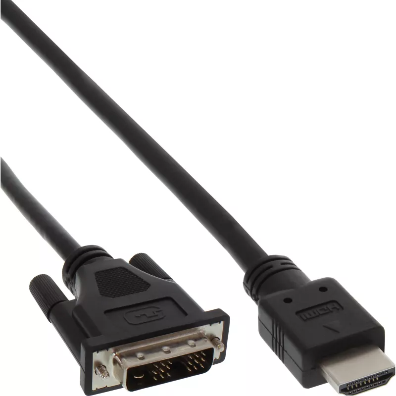 InLine HDMI-DVI laidas HDMI kištukas / DVI kištukas 18+1 juodas 1 m