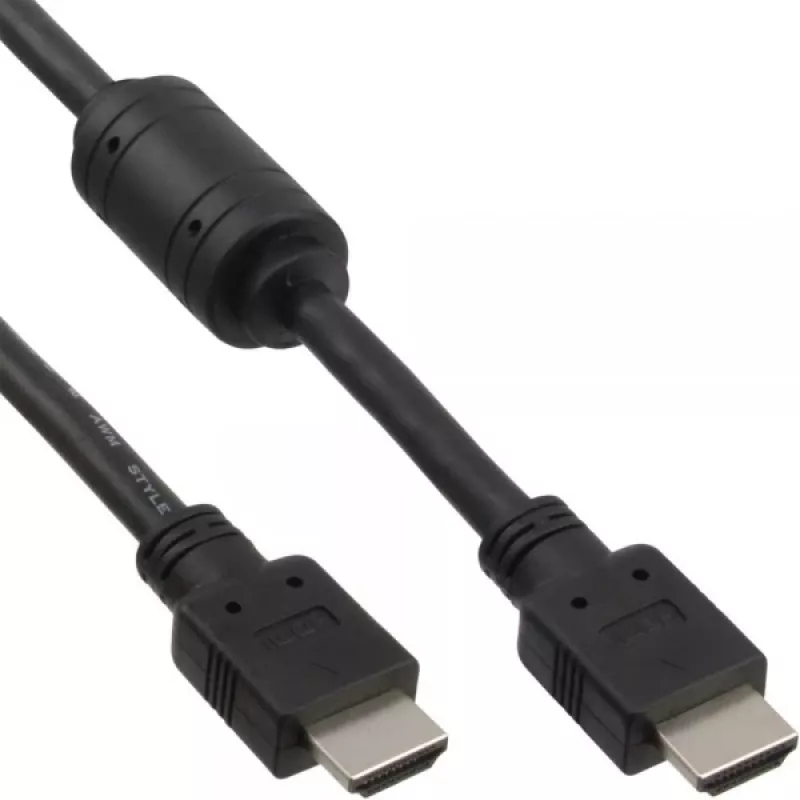 InLine HDMI laidas High Speed vyriškas + feritas juodas 5 m