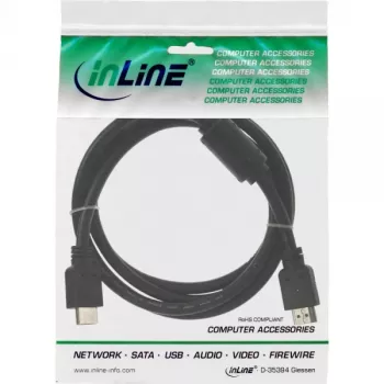 InLine HDMI laidas High Speed vyriškas + feritas juodas 5 m