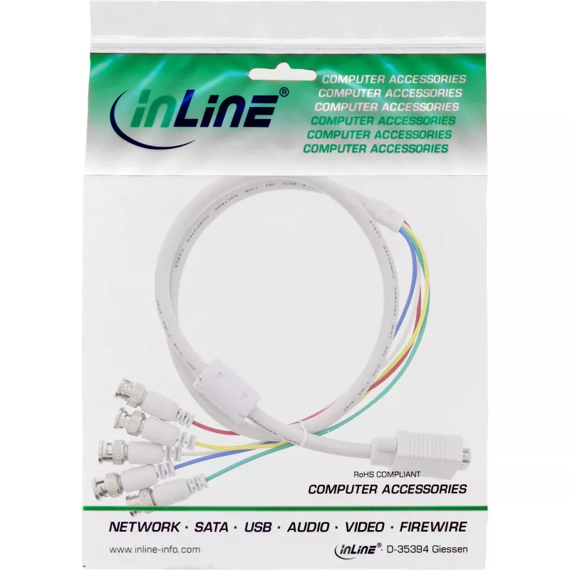 InLine VGA BNC kabelis 5x BNC / HD 15 kištukas 5m