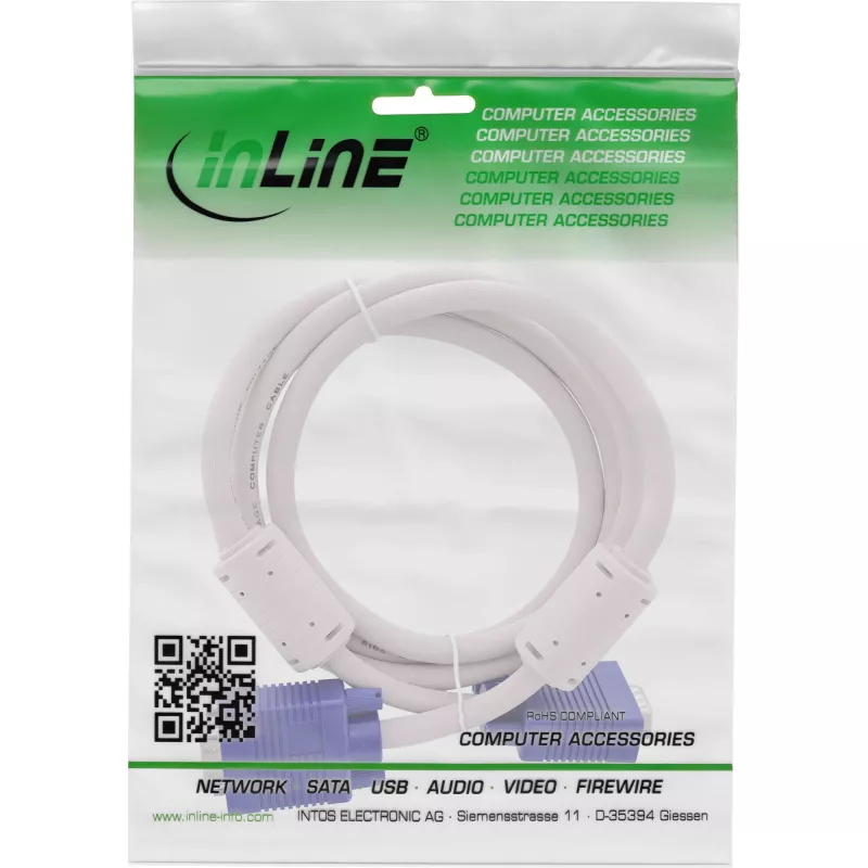 InLine S-VGA laidas 15 HD pilkas kištukas / kištukas 3 m