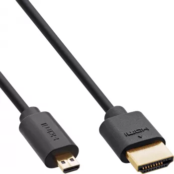 InLine plonas itin didelės spartos HDMI kabelis AM/DM 8K4K auksuotas juodas 2 m
