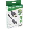 InLine plonas itin didelės spartos HDMI laidas AM/DM 8K4K paauksuotas juodas 0,3 m