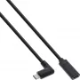 USB 3.2 Gen.1x2 laidas InLine 35784 USB-C kištukas kampuotas / lizdas juodas 1,5m