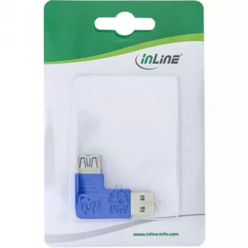 USB 3.0 adapteris A tipo kištukas / A tipo lizdas kairinė 90° kampinė InLine 35300M