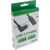 InLine USB 3.2 Gen.1x2 laidas, USB-C kištukas kampinis / lizdas, juodas, 1m
