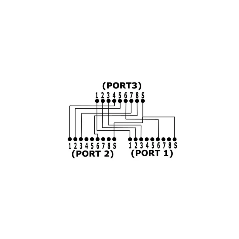 InLine Cat.5e skirstytuvas, du skirtingi ryšiai per vieną RJ45 8P8C komutacinį kabelį