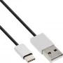 InLine USB 2.0 laidas, USB-C patinas / USB-A kištukas, juodas/alu, lankstus, 2m