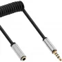 InLine plonas Audio spiralinis laidas 3,5 mm kištukas / lizdas, 4 kontaktų, stereofoninis, 2 m