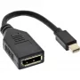 InLine adapterio kabelis Mini DP kištukas į DisplayPort lizdą, 4K2K, juodas, 0,15 m