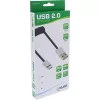 InLine USB 2.0 spiralinis kabelis, USB-C kištukas / USB-A kištukas, juodas/aliu, lankstus, 0,5 m
