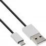 InLine Micro-USB 2.0 laidas, USB A tipo / Micro B, juodas/alu, lankstus, 3 m