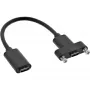 InLine USB 3.2 C jungtis–jungtis su flanšu kabelis, juodas, 0,20 m
