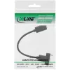 InLine USB 3.2 C jungtis–jungtis su flanšu kabelis, juodas, 0,20 m