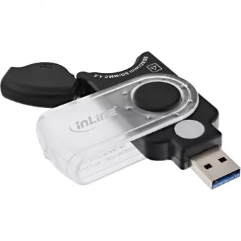InLine mobili atminties kortelių skaitytuvė USB 3.0, skirta SD/SDHC/SDXC, microSD