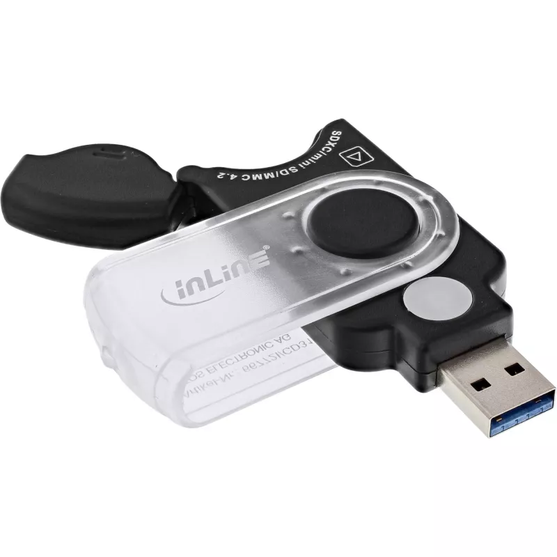 InLine mobili atminties kortelių skaitytuvė USB 3.0, skirta SD/SDHC/SDXC, microSD
