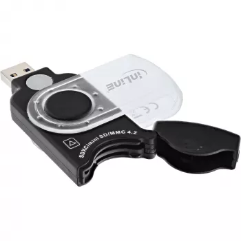 InLine mobili atminties kortelių skaitytuvė USB 3.0, skirta SD/SDHC/SDXC, microSD