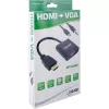 InLine keitiklio laidas HDMI į VGA su garsu, aktyvus vaizdo keitiklis, juodas