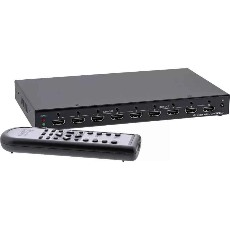 InLine HDMI vaizdo sienos valdiklis nuo 1 iki 9, Full-HD