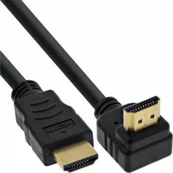 InLine High Speed HDMI laidas su Ethernet, kampuotas, 0,3 m