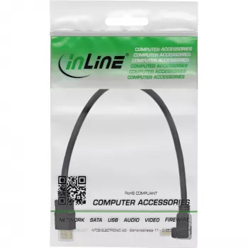 InLine High Speed HDMI laidas su Ethernet, kampuotas, 0,3 m