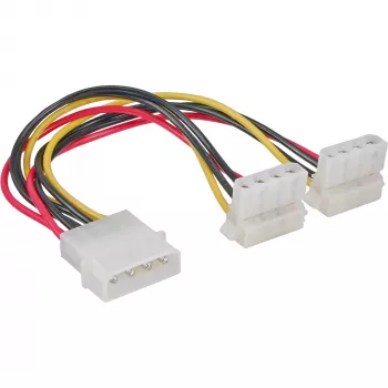 InLine vidinis maitinimo Y laidas 1x 4 kontaktų Molex / 2x 4 kontaktų Molex kampuotas 0,15 m