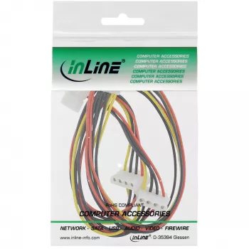 Vidinis maitinimo kabelis InLine 29654A 1x 4 kontaktų Molex / 4x 4 kontaktų Molex 1 m