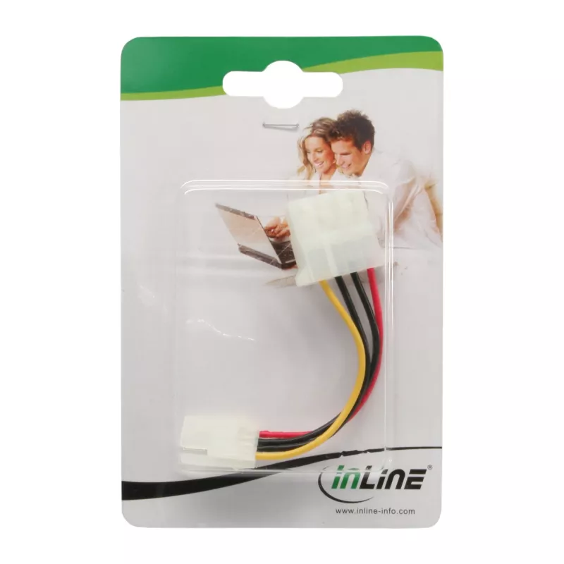 InLine maitinimo adapteris vidinis 3,5 col. diskelio lizdas / 5,25 col. 4 kontaktų Molex kištukas 0,06 m