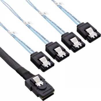 InLine SAS jungiamasis kabelis Mini SAS SFF8087 į 4x SATA kryžminis OCF 1 m