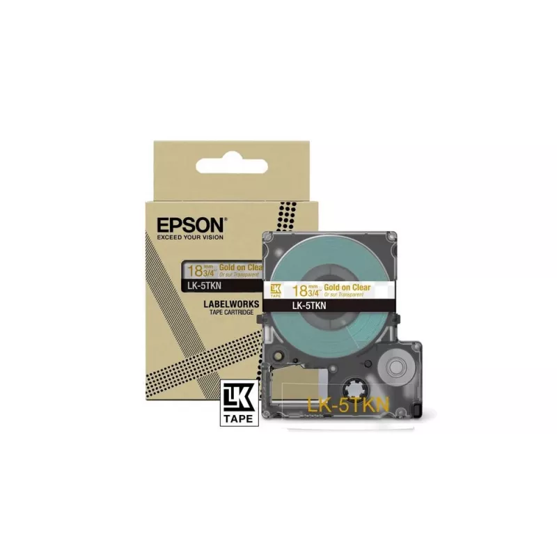 Epson LK-5TKN etikečių juosta, auksinė permatoma, 1,8 cm, terminė rašalinė