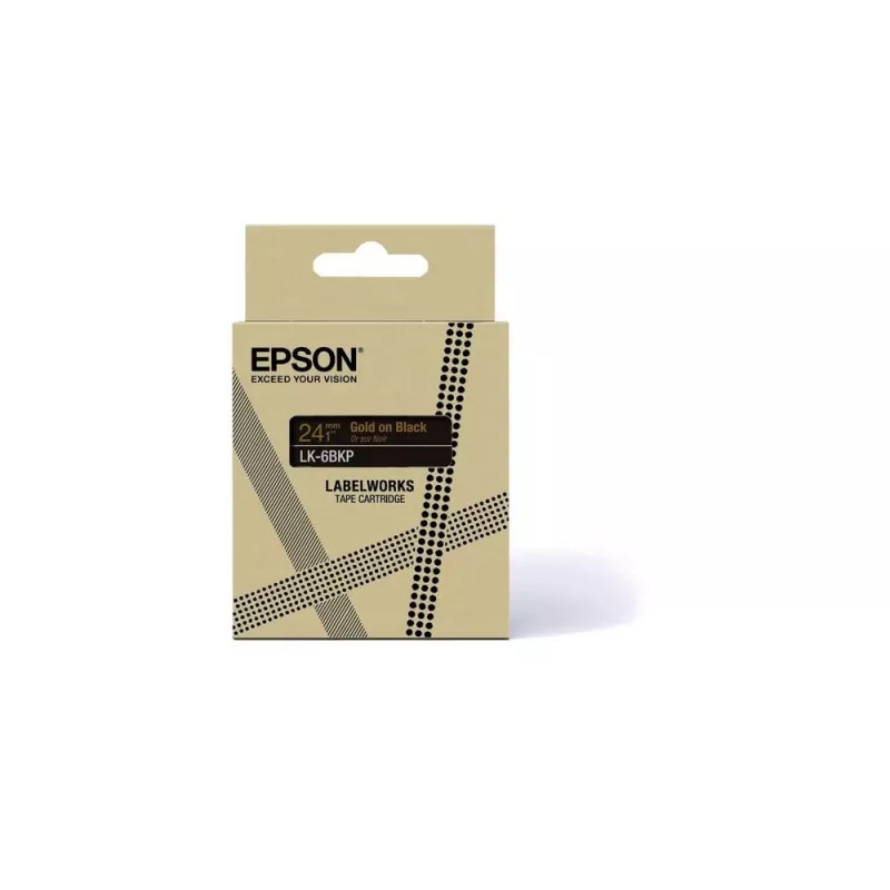 Etikečių juostelė Epson LK-6BKP juoda auksinė 2,4 cm termotransferinė