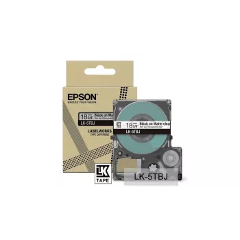 Etikečių juosta Epson LK-5TBJ juoda permatoma 1,8 cm