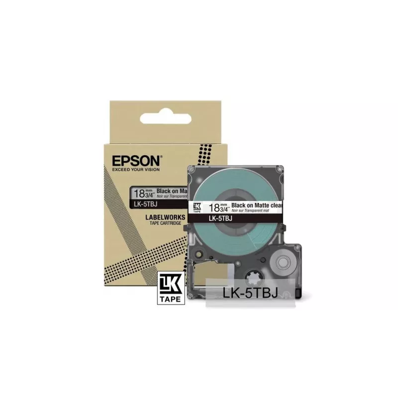 Etikečių juosta Epson LK-5TBJ juoda permatoma 1,8 cm