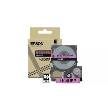 Etikečių juosta Epson LK-4UBP juoda violetinė termotransferinė 1,2 cm