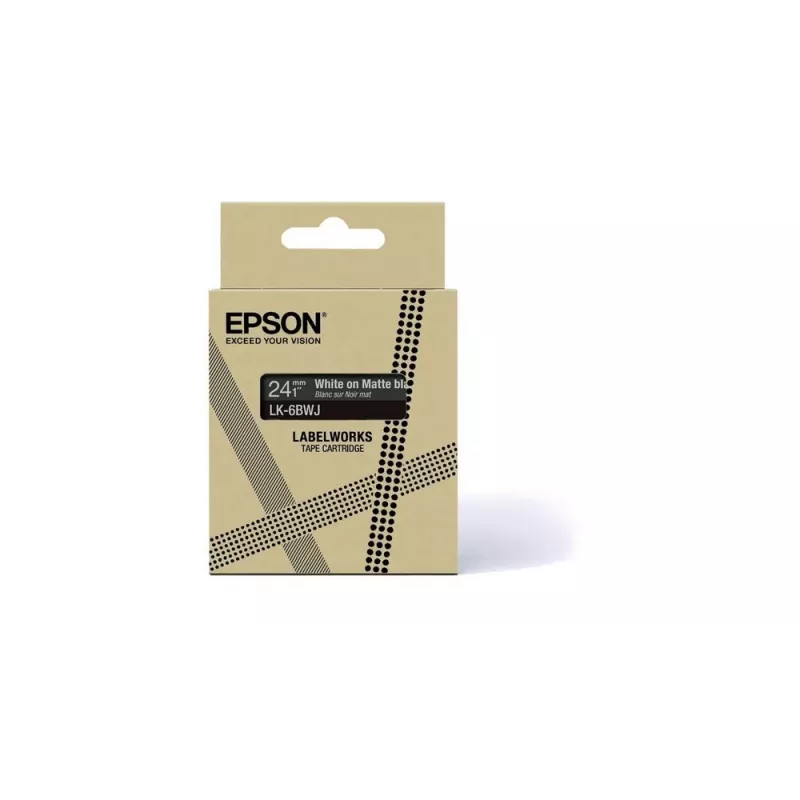 Etikečių juosta Epson LK-6BWJ juoda balta terminio perkėlimo 2.4 cm