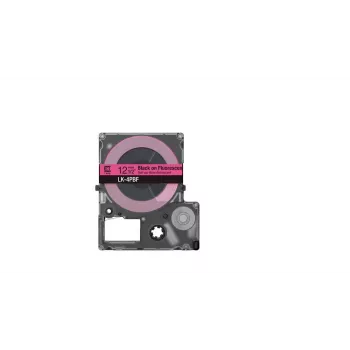 Etikečių juosta Epson LK-4PBF juoda rožinė terminio perkėlimo 1,2 cm