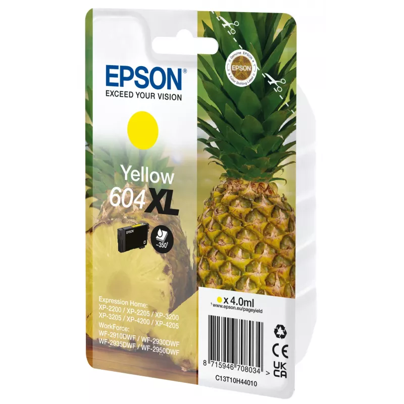 Epson 604XL rašalo kasetė Originali Geltona 4 ml Vienos pakuotė