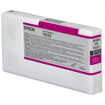 Epson T6533 ryškios purpurinės spalvos rašalo kasetė (200 ml), Ryški purpurinė, Pigmentinis rašalas, 200 ml, 1 vnt.