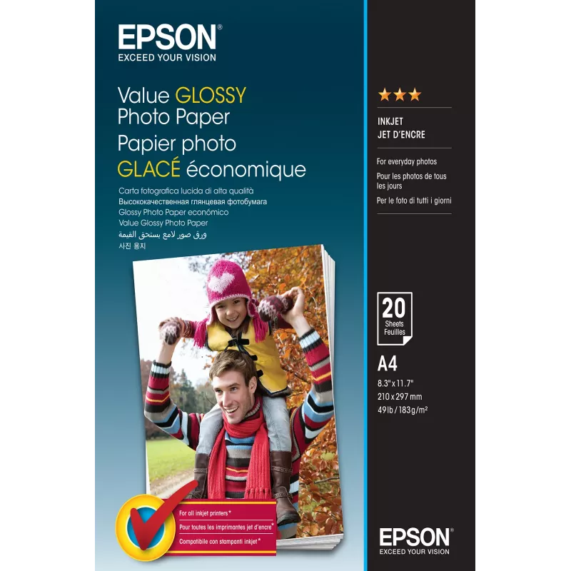 Epson Value blizgus fotopopierius - A4 - 20 lapų
