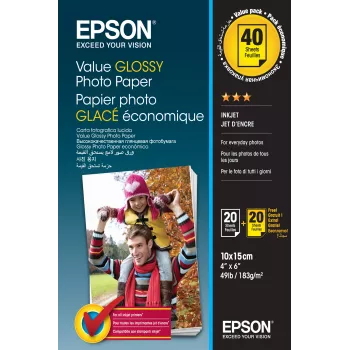 Epson Value blizgus fotopopierius - 10x15cm - 2x 20 lapų (BOGOF)