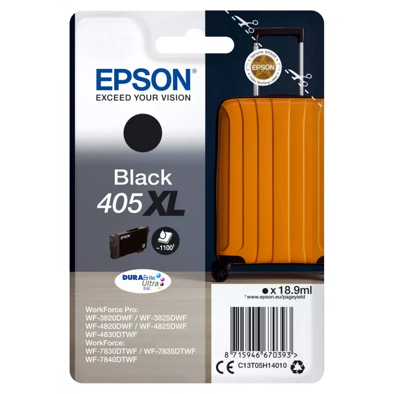 Epson 405XL rašalo kasetė 1 vnt. Originali didelės talpos (XL) juoda