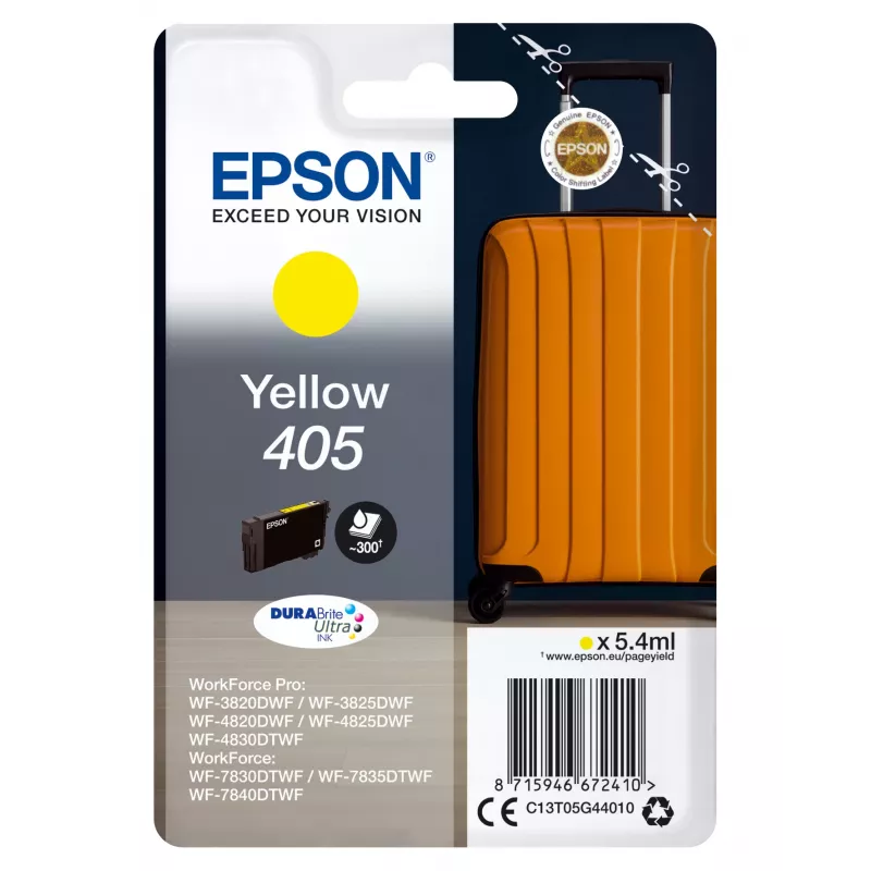 Epson 405 rašalo kasetė 1 vnt. Originali standartinės talpos geltona
