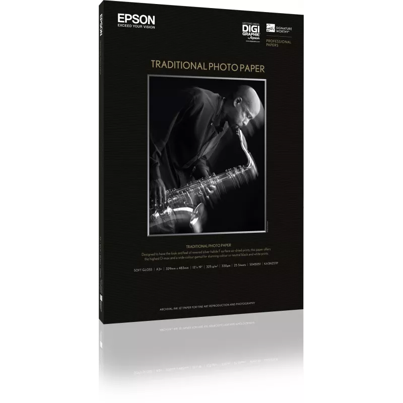 Epson Traditional Photo Paper, DIN A2, 330g/m², 25 lapai