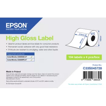 Epson C33S045728 spausdintuvo etiketė balta lipni spausdintuvo etiketė