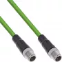 “InLine” pramoninis tinklo kabelis, M12 8 kontaktų X koduotas kištukas/kištukas, Cat.6A PUR 3 m